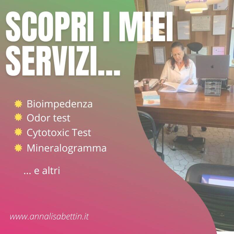 i servizi nutrizionali e test specifici che svolge la nutrizionista biologa di vicenza annalisa bettin